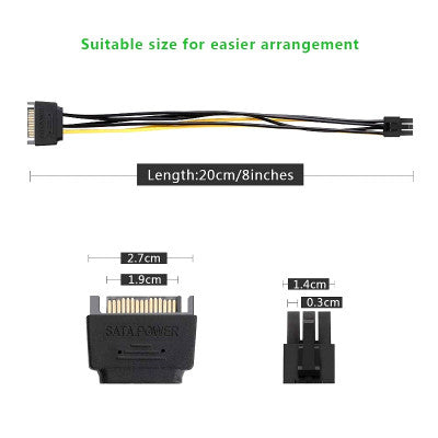An Dual SATA 15PIN to 6PIN Graphics Card Power Cable