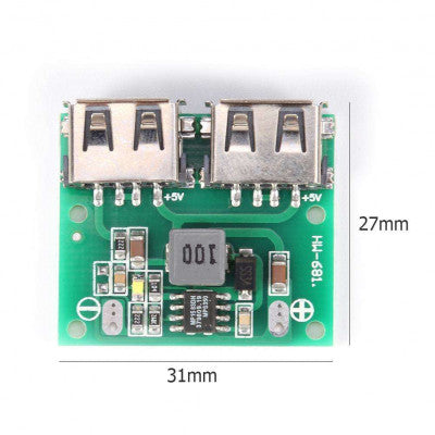 An Dual USB Output 9V-12V-24V to 5V 3A DC-DC Car Charging Voltage - Stabilizer Module