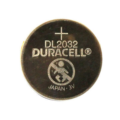 An Duracell DL2032 (CR2032) 3V 225mAh Lithium Coin Cell Battery