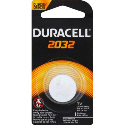 An Duracell DL2032 (CR2032) 3V 225mAh Lithium Coin Cell Battery