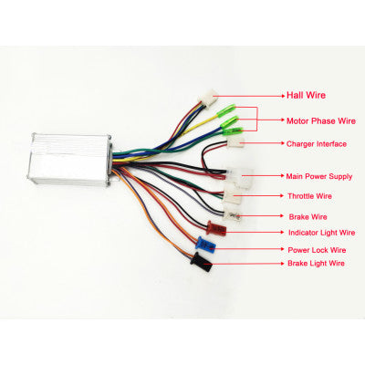 An E-Bike Motor Controller 6-inch 24V for Hub Motor 350W