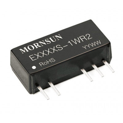 An E0312S-1WR2 Mornsun 3.3V to ±12V DC-DC Converter 1W Power Supply Module - Compact SIP Package