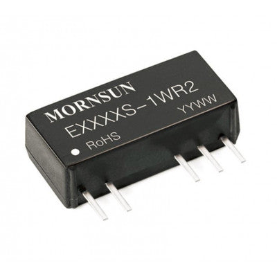 An E1205S-1WR2 Mornsun 12V to ±5V DC-DC Converter 1W Power Supply Module - Compact SIP Package
