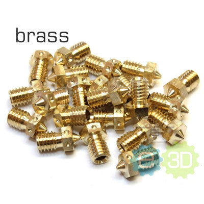 An E3D Brass V6 Nozzle 1.75mm x 0.25mm