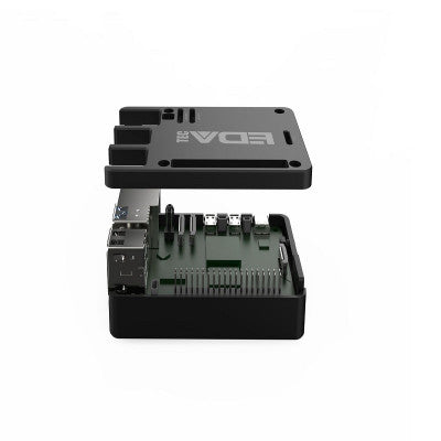 An EDATEC Pi 5 Passive Cooling CNC Box Black
