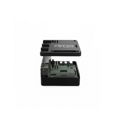 An EDATEC Pi5 Passive Cooling Open CNC Case, black