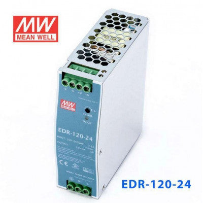 An EDR-120-24 Mean well SMPS - 24V 5A 120W Din Rail Metal Power Supply