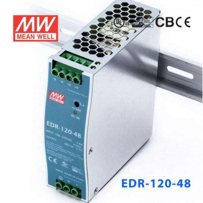 An EDR-120-48 Mean well SMPS - 48V 2.5A 120W Din Rail Metal Power Supply