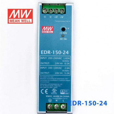 An EDR-150-24 Mean well SMPS - 24V 6.5A 156W Din Rail Metal Power Supply