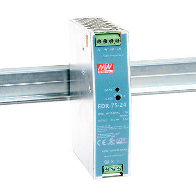 An EDR-75-24 Mean well SMPS - 24V 3.2A 76.8W Din Rail Metal Power Supply