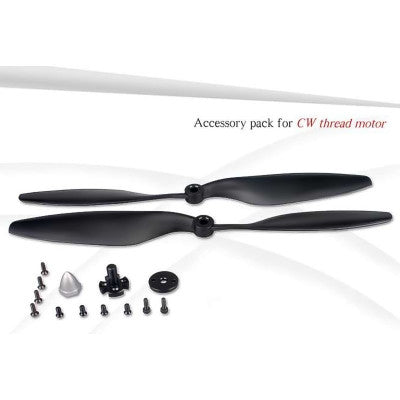 An EMAX MT2216 810KV Brushless DC Motor - Silver Cap (CCW Motor Rotation) with Prop1045 Combo (Original)