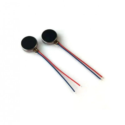 An ERM Coin Vibration Motor , 8mm Dia. ,3.4mm Width wire length 26 mm