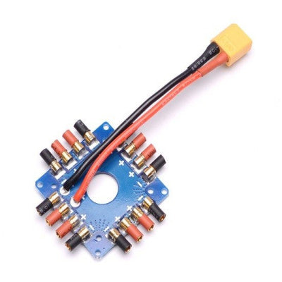 An ESC Power Distribution Board Soldered XT60 Plug and 3.5mm Banana Bullet Connectors For 250mm Multicopter FPV