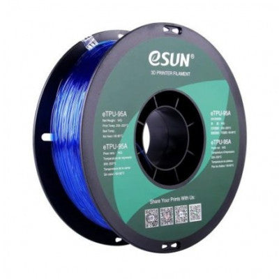 An eSUN eTPU-95A-Transparent Blue-1kg/spool