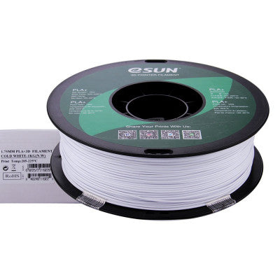 An eSun PLA+ 1.75mm 3D Printing Filament 1kg-Cold White
