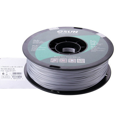 An eSun PLA+ 1.75mm 3D Printing Filament 1kg-Silver
