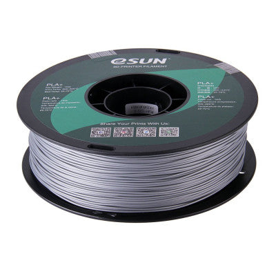 An eSun PLA+ 1.75mm 3D Printing Filament 1kg-Silver