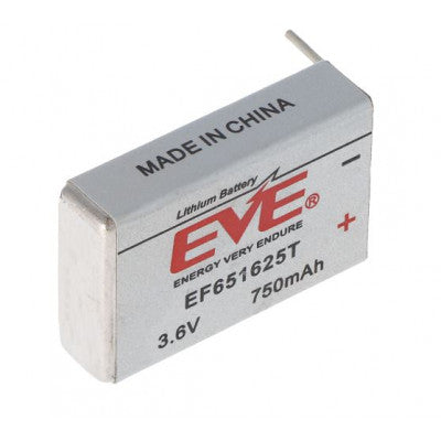An EVE EF651625T 3.6V 750mAh Energy Very Endure Lithium Battery