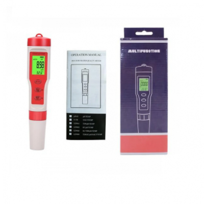 An EZ9908 Green Backlight 4 in 1 Multifunction Test Water Testing Kit pH/TDS/EC/TEMP