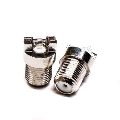 An F Connector Jack Straight Bulkhead And Plate Edge Mount For PCB