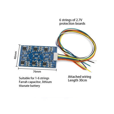 An Farra Capacitor Protection Board Balance Board 2.7/16V Lithium Titanate Battery Protection Board with Indicator Light