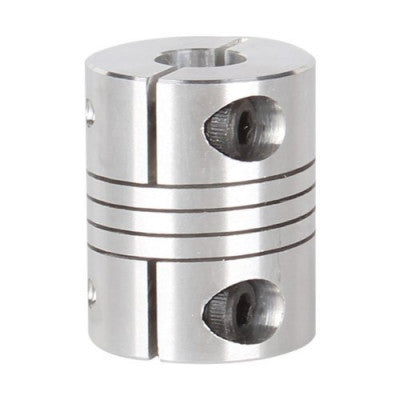 An Flexible Aluminium Coupling OD: 25mm x L: 32mm Bore: 5x8mm