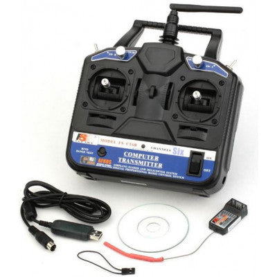An Fly Sky FS-CT6B 6-Channel 2.4 Ghz Transmitter and Receiver