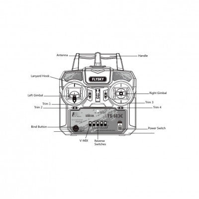 An FlySky FS-i4X 2.4GHz 4 Channel AFHDS R/C Transmitter + FS-A6 Receiver
