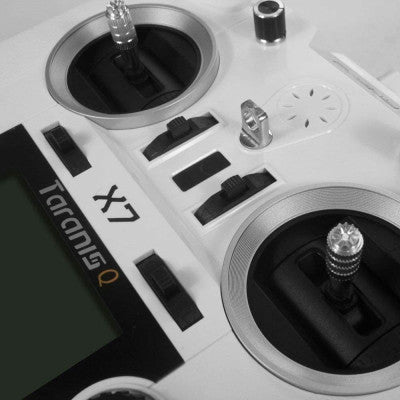 An FrSky 2.4GHz Taranis Q X7 Access Transmitter (White)