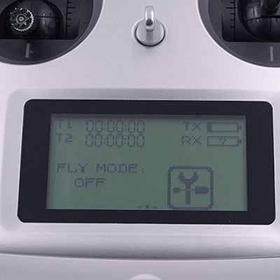 An FS-i6S Remote Control 2.4G 10CH AFHDS with FS-IA10B Receiver and Mobile Holder