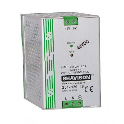 An G31-120-48 Shavison SMPS - 48V 2.5A - 120W DIN Rail Mountable Metal Power Supply