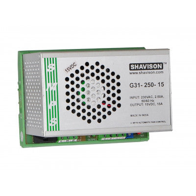 An G31-250-15 Shavison SMPS - 15V 15A - 225W DIN Rail Mountable Metal Power Supply