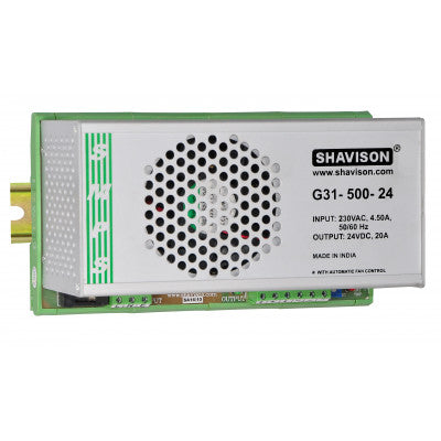 G31-500-24 Shavison SMPS - 24V 20A - 480W DIN Rail Mountable Metal Pow ...