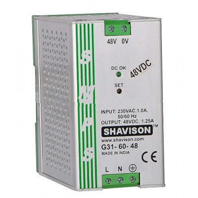 An G31-60-48 Shavison SMPS - 48V 1.25A - 60W DIN Rail Mountable Metal Power Supply