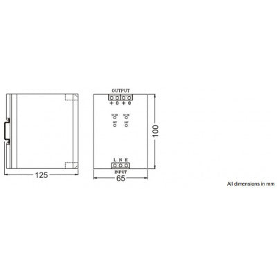 An G31-70-12-12 Shavison SMPS (+12V 4A 48W) and (-12V 1.5A 18W) Dual Output DIN Rail Mountable Metal Power Supply