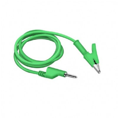 An Green 1M Double End Test lead Wire 4mm Banana Plug Alligator Clip Crocodile 15A