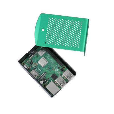 An Green Metal Aluminum Case support fans for Raspberry 3B+/3B