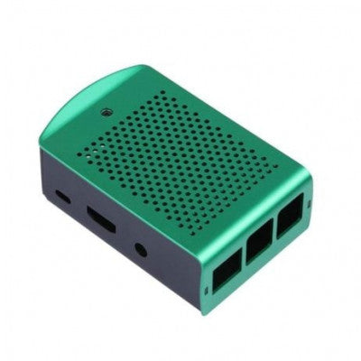 An Green Metal Aluminum Case support fans for Raspberry 3B+/3B