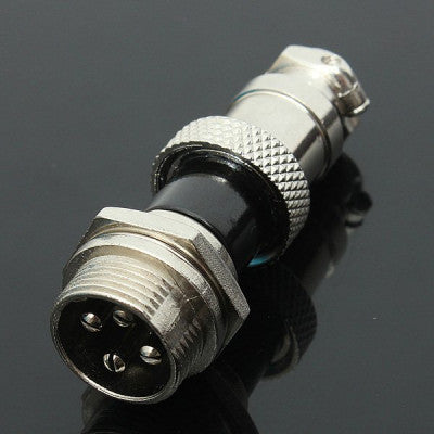 An GX-16 4-Pin Metal Aviation Plug Male and Female Panel Connector