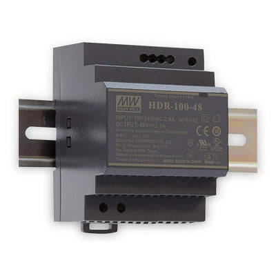 An HDR-100-12 Mean well SMPS - 12V 7.1A 85.2W Din Rail Metal Power Supply