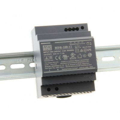 An HDR-100-12 Mean well SMPS - 12V 7.1A 85.2W Din Rail Metal Power Supply