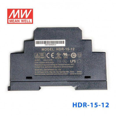 An HDR-15-12 Mean well SMPS - 12V 1.25A 15W Din Rail Metal Power Supply