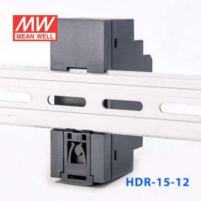 An HDR-15-12 Mean well SMPS - 12V 1.25A 15W Din Rail Metal Power Supply