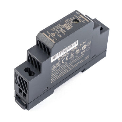 An HDR-15-24 Mean well SMPS - 24V 0.63A 15.2W Din Rail Metal Power Supply