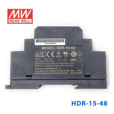 An HDR-15-48 Mean well SMPS - 48V 0.32A 15.4W Din Rail Metal Power Supply