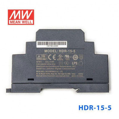 An HDR-15-5 Mean well SMPS - 5V 2.4A 12W Din Rail Metal Power Supply