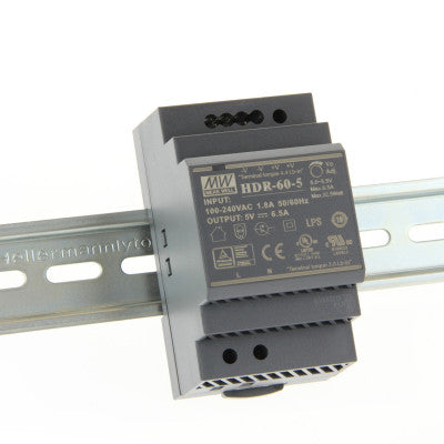 An HDR-60-5 Mean well SMPS - 5V 6.5A 32.5W Din Rail Metal Power Supply