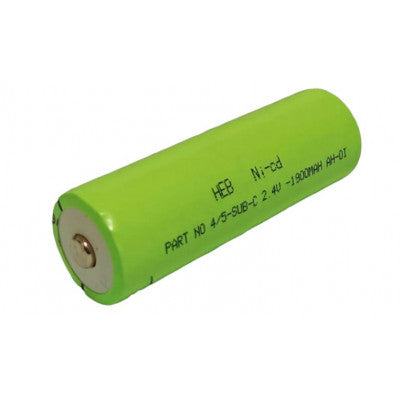 An HEB 2.4V 1900mAh Part No 4/5-SUB-C Ni-Cd High Energy Rechargeable Battery