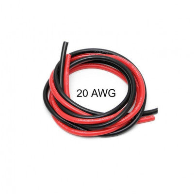 An High Quality Ultra Flexible 20AWG Silicone Wire 1m (Black) + 1m (Red)