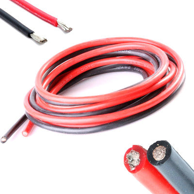 An High Quality Ultra Flexible 8AWG Silicone Wire 1m (Red) + 1m (Black)